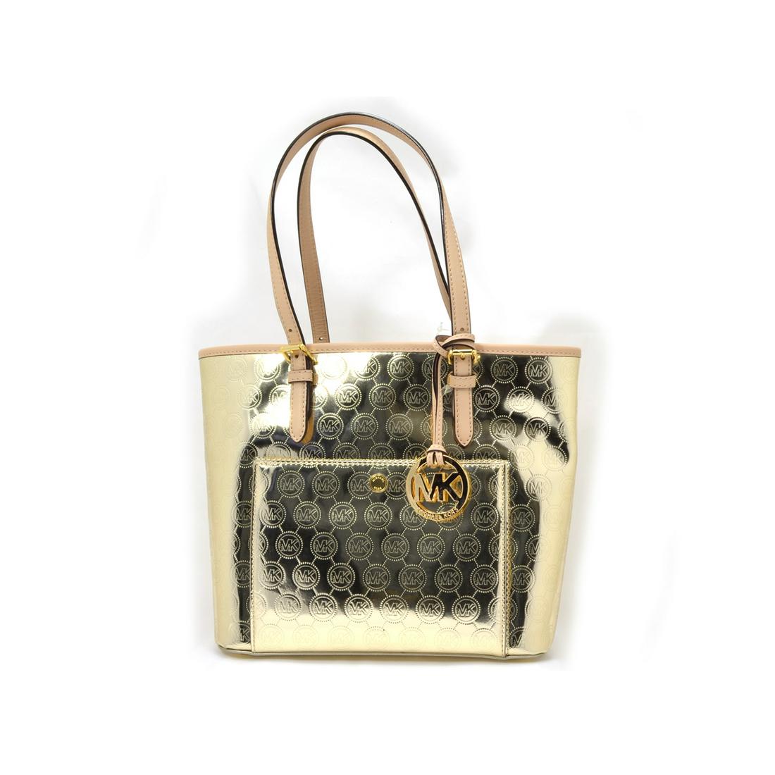Brand New Michael Kors Jet Set Item Pale Gold MD Snap: Gov. File: T-13806 Brand New Michael Kors Jet Set Item Pale Gold MD Snap Pocket Tote Asset Type: Michael Kors PurseShipping: $29.95