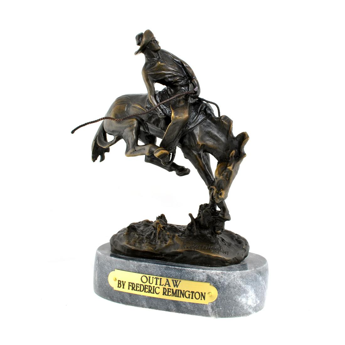 Outlaw- By Frederic Remington- Bronze Reissue: Gov. File: T-16091 Outlaw- By Frederic Remington- Bronze Reissue Asset Type: Museum Quality Bronze Shipping: $29.95