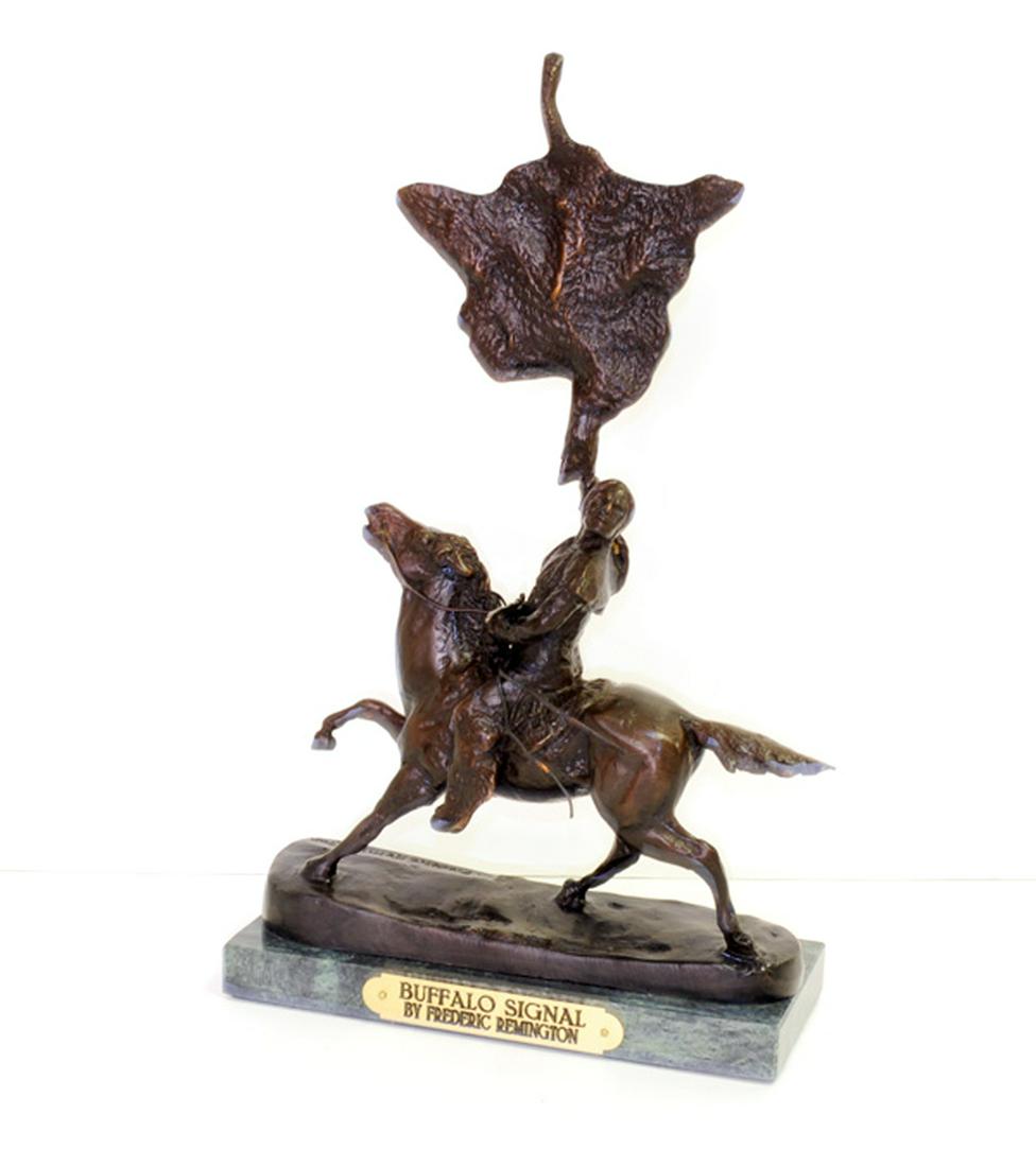 Buffalo Signal- By Frederic Remington- Bronze Reissue: Gov. File: T-11856 Buffalo Signal- By Frederic Remington- Bronze Reissue Asset Type: Museum Quality Bronze Shipping: $29.95