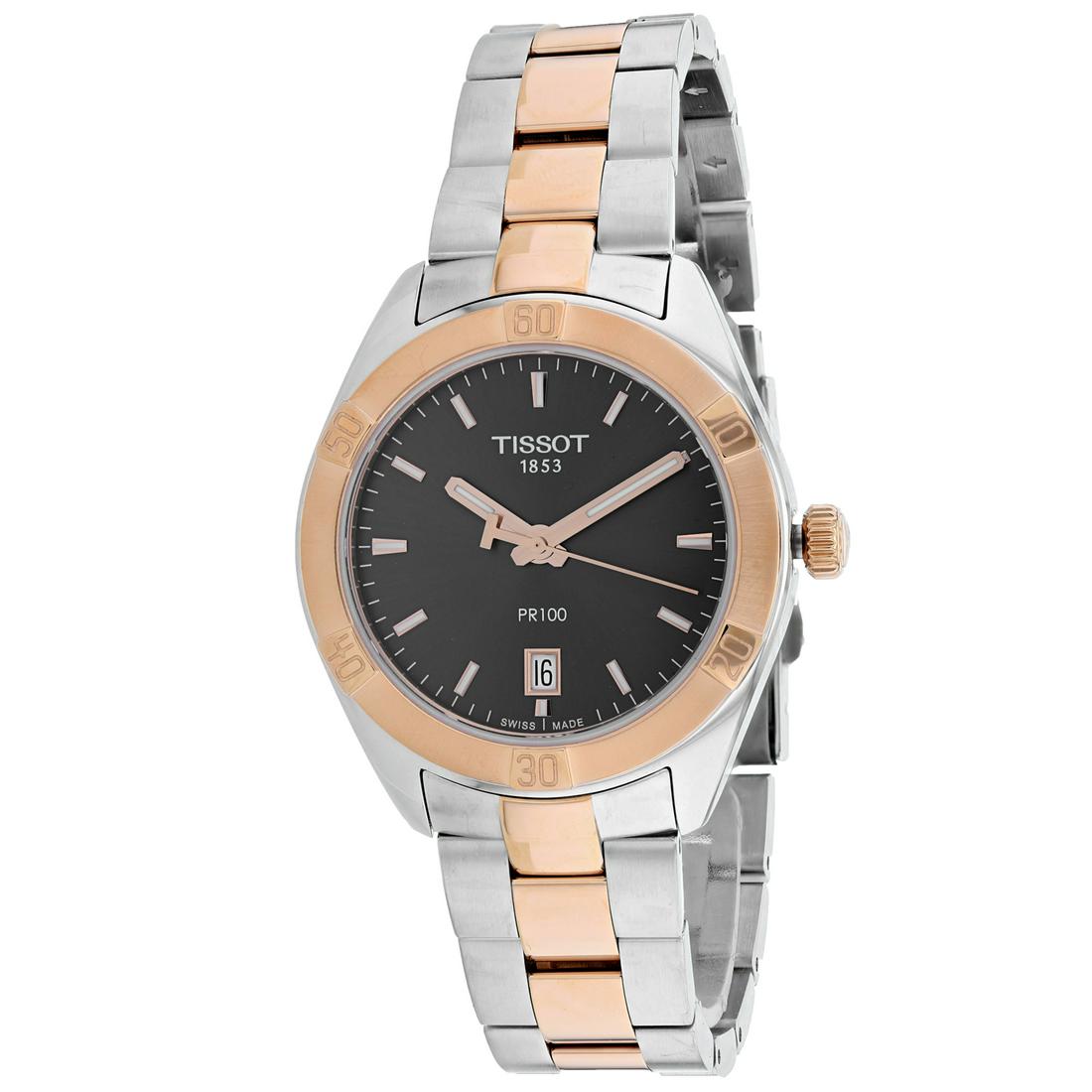 *Tissot Men's PR 100 Sport Chic Round Stainless Steel: Gov. File: H-61935 Tissot Men's PR 100 Sport Chic Round Stainless Steel Case Black Dial Sapphire Push/Pull Crown Quartz Movement Watch (Vault_M) Asset Type: Watch Shipping: $19.95