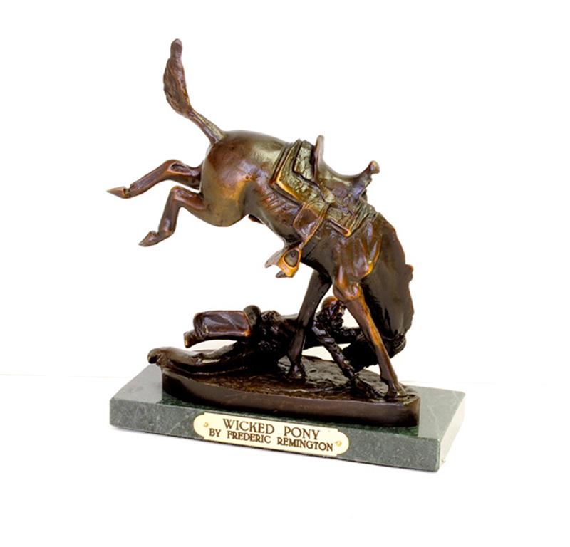 Wicked Pony- By Frederic Remington- Bronze Reissue: Gov. File: T-16019 Wicked Pony- By Frederic Remington- Bronze Reissue Asset Type: Museum Quality Bronze Shipping: $29.95