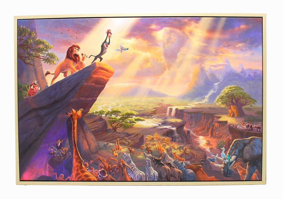 Beautiful Thomas Kinkade ''''The Lion King'''' on: Gov. File: M-18044 Beautiful Thomas Kinkade ''''The Lion King'''' on Canvas -PNR- Asset Type: CollectibleShipping: $39.95. Item may be pick up only, or require additional shipping charges due to weigh