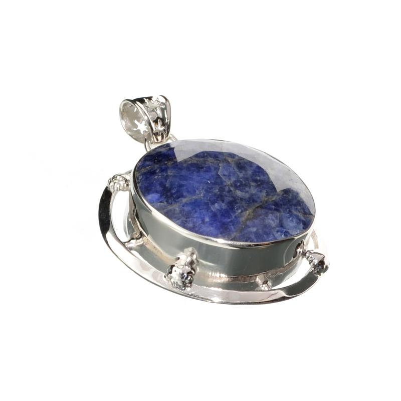 APP: 5.2k Fine Jewelry 57.77CT Round Cut Violet Blue: Gov. File: H-14777 Fine Jewelry 57.77CT Round Cut Violet Blue Iolite And Sterling Silver Pendant Retail Replacement Value: $5.2K Asset Type: Sterling Silver Pendant Shipping: $19.95