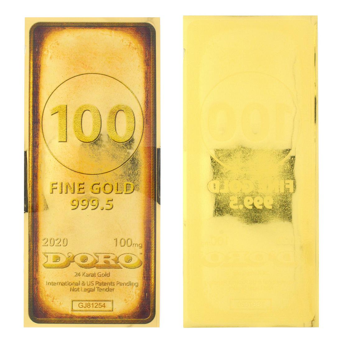 Rare 24K 1/10 Gram Gold Aurum Note 2020 D'oro Bar -: Gov. File: C-79609 Rare 24K 1/10 Gram Gold Aurum Note 2020 D'oro Bar - Great Investment Asset Type: Coin Shipping: $9.95
