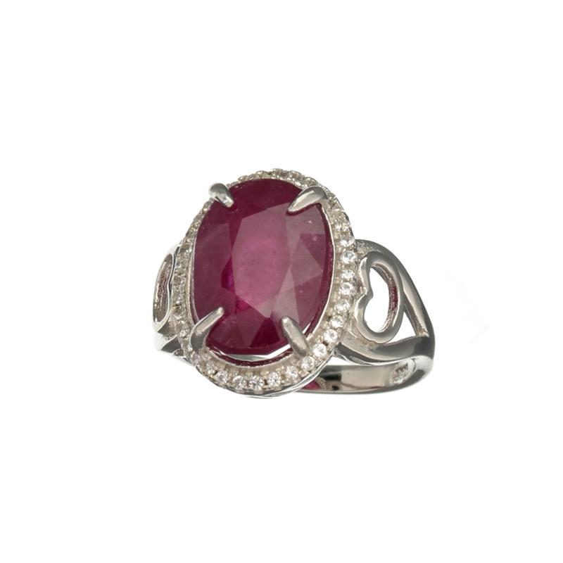 APP: 2.4k Fine Jewerly 7.00CT Oval Cut Ruby And White: Gov. File: H-17223 Fine Jewerly 7.00CT Oval Cut Ruby And White Sapphire Sterling Silver Ring Retail Replacement Value: $2.4K Asset Type: Sterling Silver Ring Shipping: $19.95