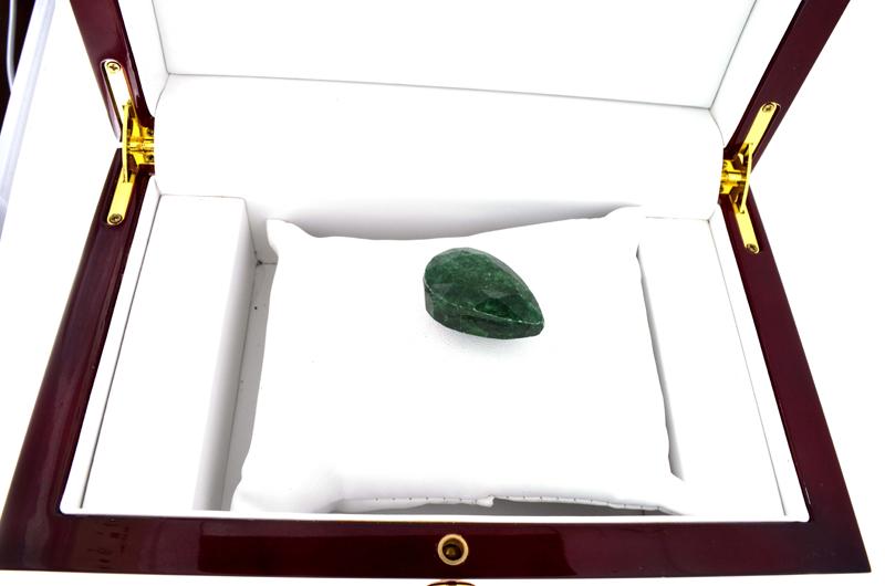 APP: 1.3k 81.00CT Pear Cut Green Beryl Emerald Gemstone: Gov. File: H-03100 81.00CT Pear Cut Green Beryl Emerald Gemstone Retail Replacement Value: $1.3K Asset Type: Emerald Gemstone Shipping: $19.95