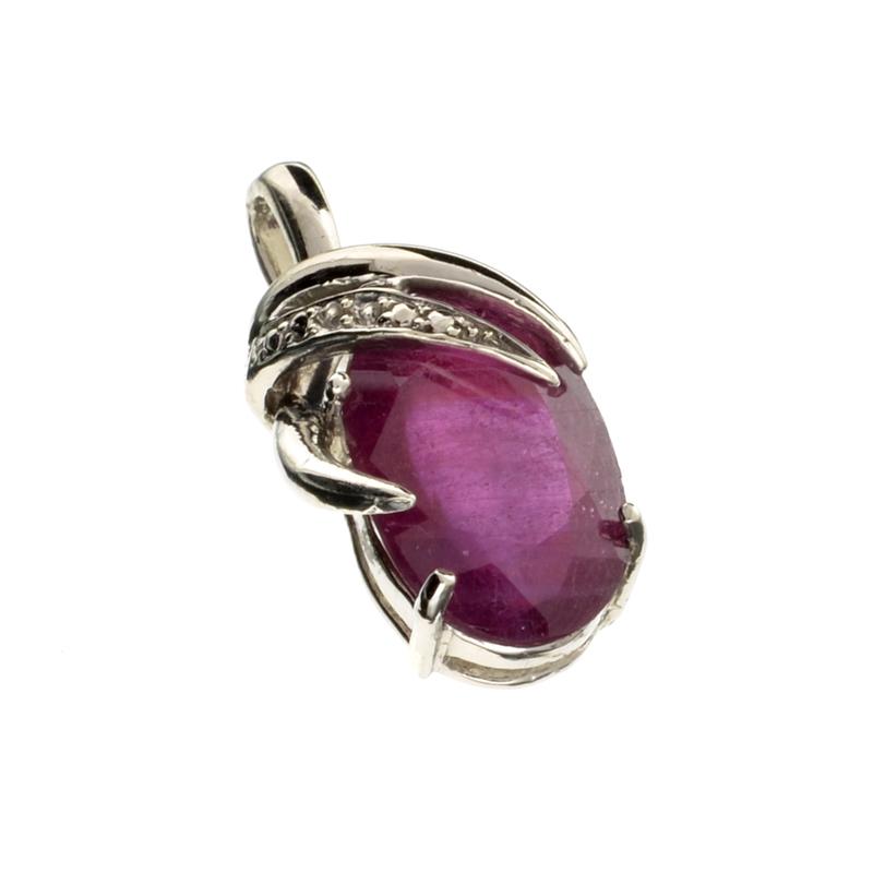 APP: 3.5k Fine Jewelry Designer Sebastian 12.18CT Oval: Gov. File: K-08800 Fine Jewelry Designer Sebastian 12.18CT Oval Cut Ruby And Platinum Over Sterling Silver Pendant Retail Replacement Value:$3.4K Pendant Shipping: $19.95