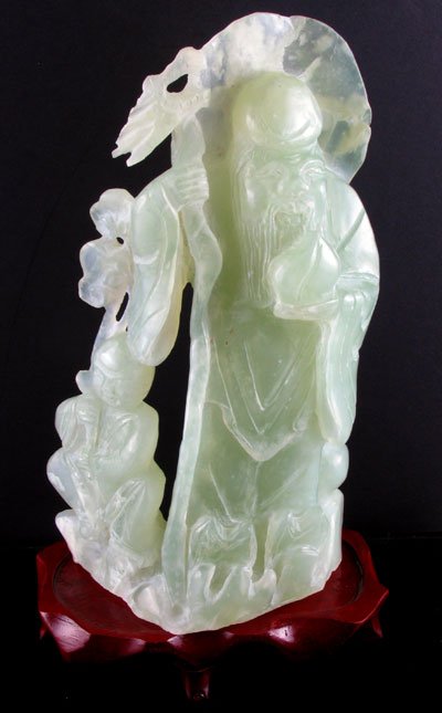 Rare Hand Carved Jade Sculpture-Translucent Green