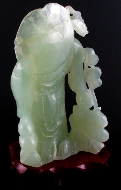 Rare Hand Carved Jade Sculpture-Translucent Green - 2