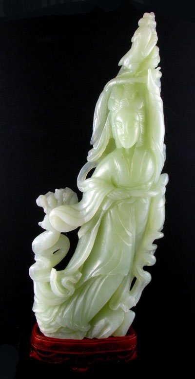 Rare Hand Carved Jade Sculpture-Translucent Green