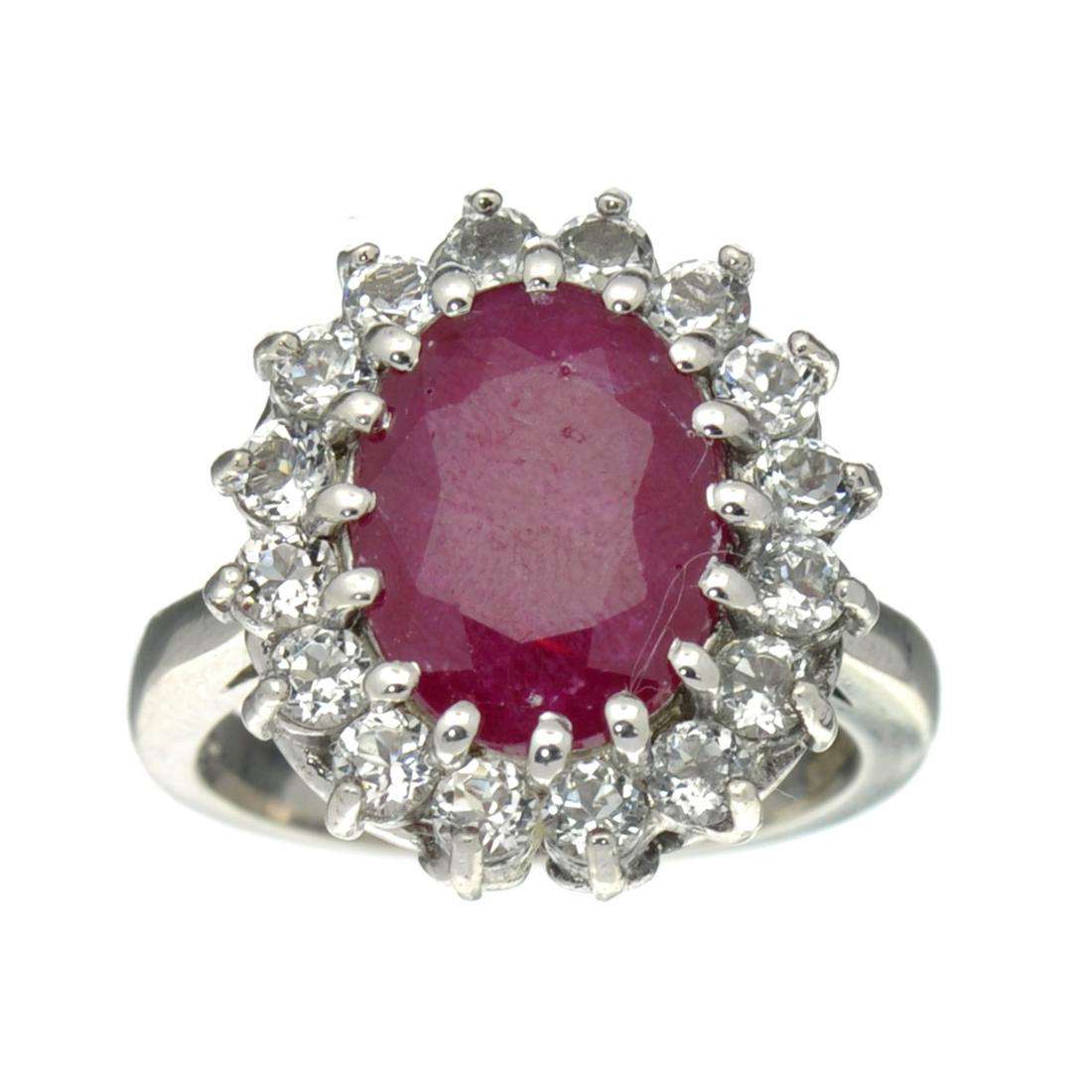 Rare Designer Sebastian Vintage, Ruby And White: Gov. File: H-40134 Rare Designer Sebastian Vintage, Ruby And White Sapphire Sterling Silver Ring Asset Type: Sterling Silver Ring Shipping: $19.95