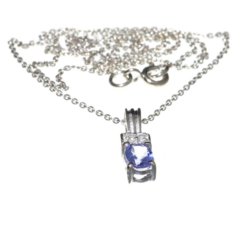 Fine Jewelry 0.55CT Tanzanite And Colorless Topaz: Gov. File: H-09739 Fine Jewelry 0.55CT Tanzanite And Colorless Topaz Platinum Over Sterling Silver Pendant With Chain Retail Replacement Value: $0.6K Asset Type: Sterling Silver Pendant Shipping: $19.