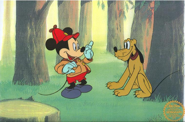 Walt Disney (After) Serigraph Cell, The Pointer Art,: Gov. File: T-18027 Walt Disney (After) Serigraph Cell, The Pointer Art, Mickey And Pluto W/ Certificate Of Authenticity Asset Type: Collectable Serigraph Shipping: $29.95