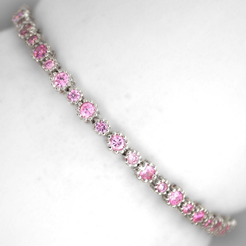 Custom Made Sterling Silver Opal Fancy French Cubic: Gov. File: 46362 Custom Made Sterling Silver Opal Fancy French Cubic Zirconium Tennis Bracelet Asset Type: Sterling Silver Bracelet Shipping: $19.95