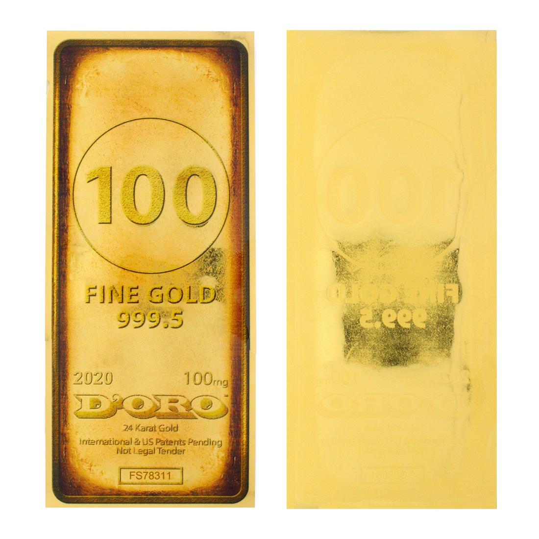 Rare 24K 1/10 Gram Gold Aurum Note 2020 D'oro Bar -: Gov. File: C-79663 Rare 24K 1/10 Gram Gold Aurum Note 2020 D'oro Bar - Great Investment Asset Type: Coin Shipping: $9.95