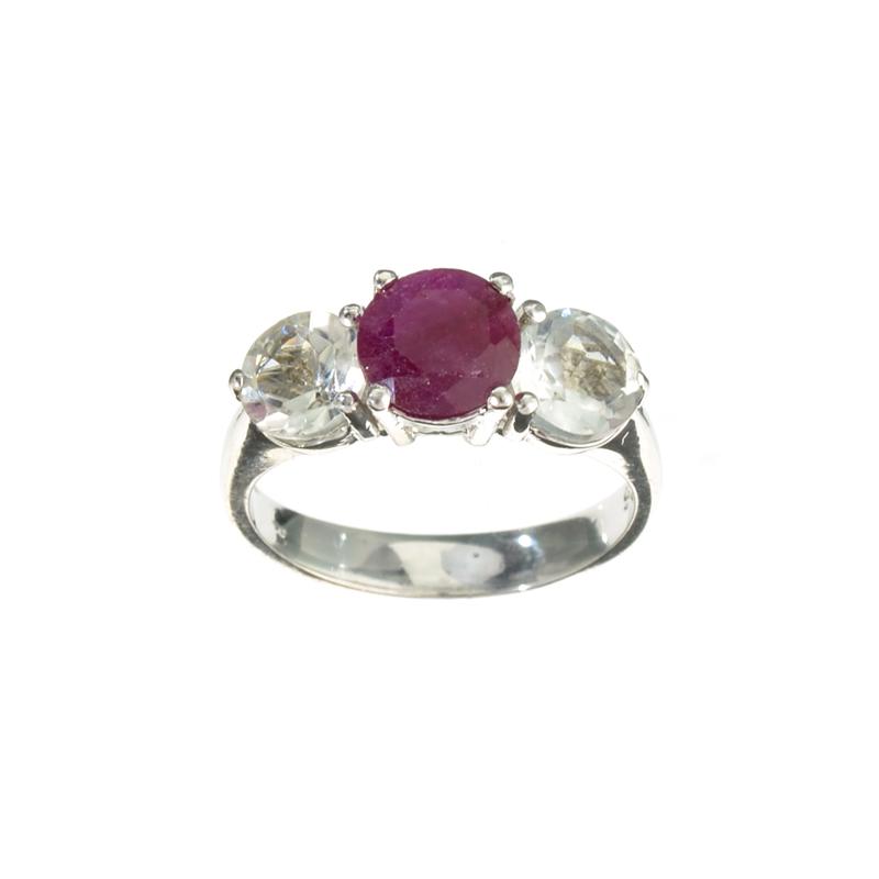 APP: 1k 1.12CT Round Cut Ruby And Topaz Platinum Over: Gov. File: 95013 1.12CT Round Cut Ruby And Topaz Platinum Over Sterling Silver Ring Retail Replacement Value: $1.0K Asset Type: Sterling Silver Ring Shipping: $19.95