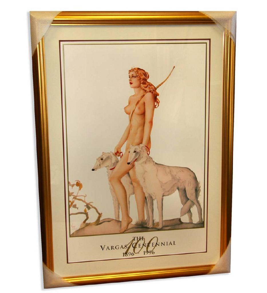 Alberto Vargas (Two Dogs) Exquisitely Museum Framed &: Gov. File: M-09204 Alberto Vargas (Two Dogs) Exquisitely Museum Framed & Matted Print Asset Type: PrintShipping: $39.95. Item may be pick up only, or require additional shipping charges due to weight