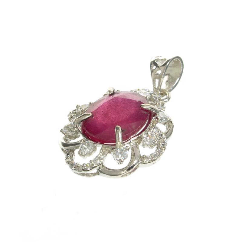 APP: 2.1k Fine Jewelry 5.00CT Oval Cut Ruby And White: Gov. File: H-16731 Fine Jewelry 5.00CT Oval Cut Ruby And White Sapphire Sterling Silver Pendant Retail Replacement Value: $2.1K Asset Type: Sterling Silver Pendant Shipping: $19.95