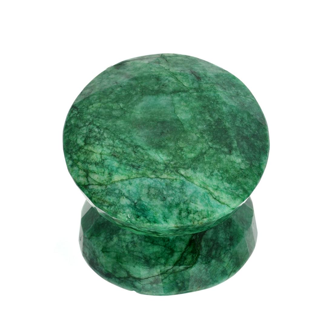APP: 3.5k 1,392.80CT Round Cut Green Beryl Emerald: Gov. File: H-38570 1,392.80CT Round Cut Green Beryl Emerald Gemstone Retail Replacement Value: $3.5K Asset Type: Emerald Gemstone Shipping: $19.95