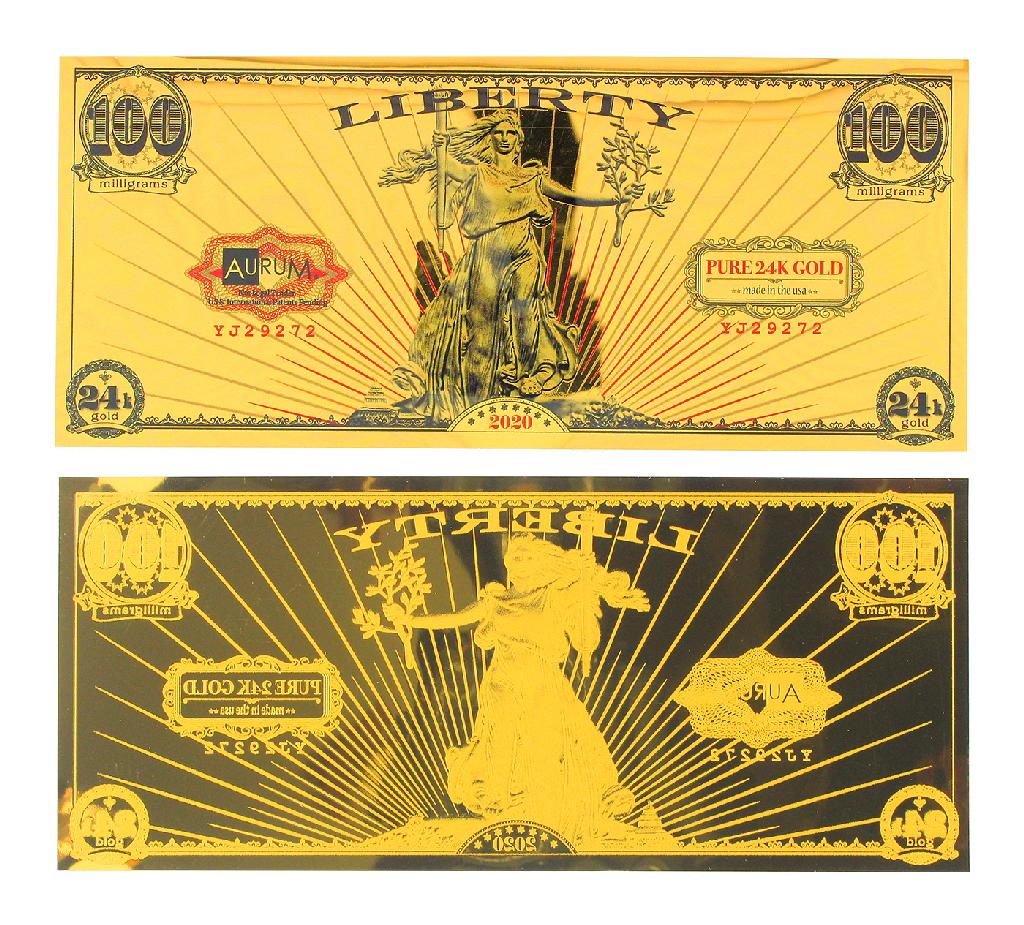 2020 1/10 Gram Aurum Liberty Excellent 24K Gold Note -: Gov. File: C-81942 2020 1/10 Gram Aurum Liberty Excellent 24K Gold Note - Great Investment - Asset Type: Paper Money Shipping: $9.95