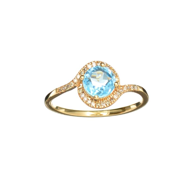 APP: 0.9k Fine Jewelry Designer Sebastian 14KT. Gold,: Gov. File: H-25245 Fine Jewelry Designer Sebastian 14KT. Gold, 1.27CT Round Cut Blue Topaz And Diamond Ring Retail Replacement Value: $0.9K Asset Type: 14KT. RingShipping: $19.95