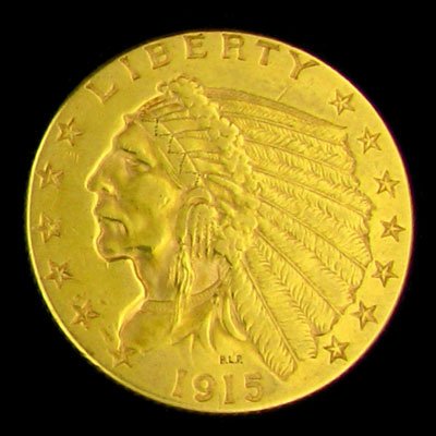 1915 $2.5 U.S. Indian Head Type Gold Coin-Investme