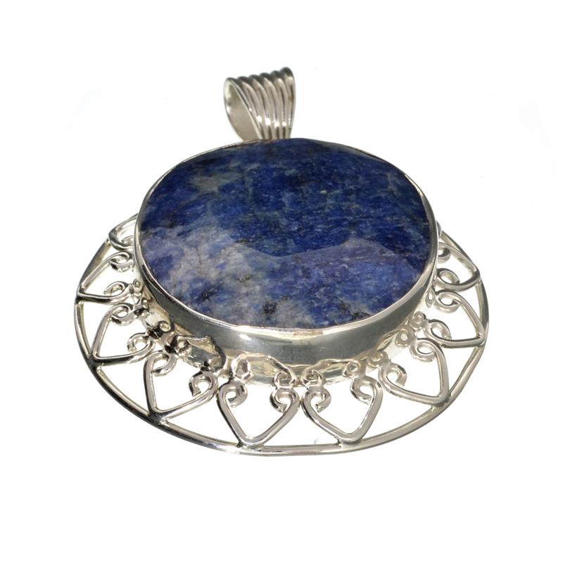 APP: 3.5k Fine Jewelry 128.32CT Round Cut Blue Iolite: Gov. File: H-15607 Fine Jewelry 128.32CT Round Cut Blue Iolite And Sterling Silver Pendant Retail Replacement Value: $3.5K Asset Type: Sterling Silver Pendant Shipping: $19.95