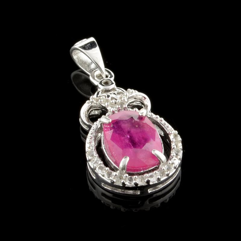 APP: 0.8k Fine Jewelry 2.77CT Ruby And Colorless Topaz: Gov. File: H-05640 Fine Jewelry 2.77CT Ruby And Colorless Topaz Platinum Over Sterling Silver Pendant Retail Replacement Value: $0.8K Asset Type: Sterling Silver Pendant Shipping: $19.95