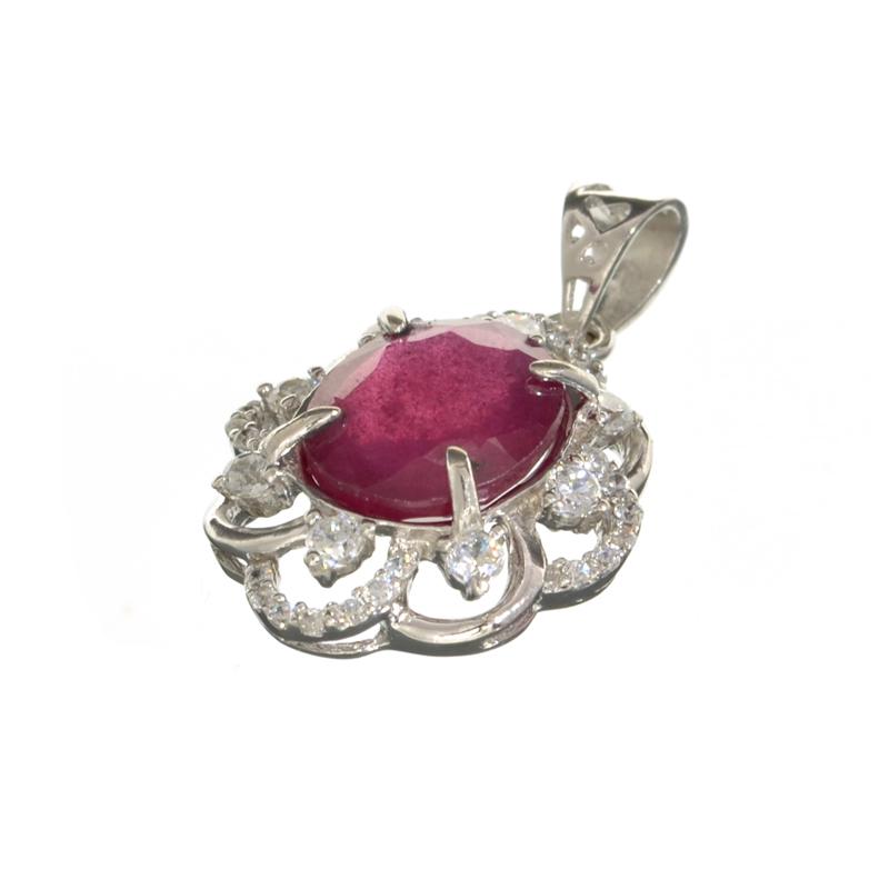 APP: 2.1k Fine Jewelry 5.00CT Oval Cut Ruby And White: Gov. File: H-16730 Fine Jewelry 5.00CT Oval Cut Ruby And White Sapphire Sterling Silver Pendant Retail Replacement Value: $2.1K Asset Type: Sterling Silver Pendant Shipping: $19.95