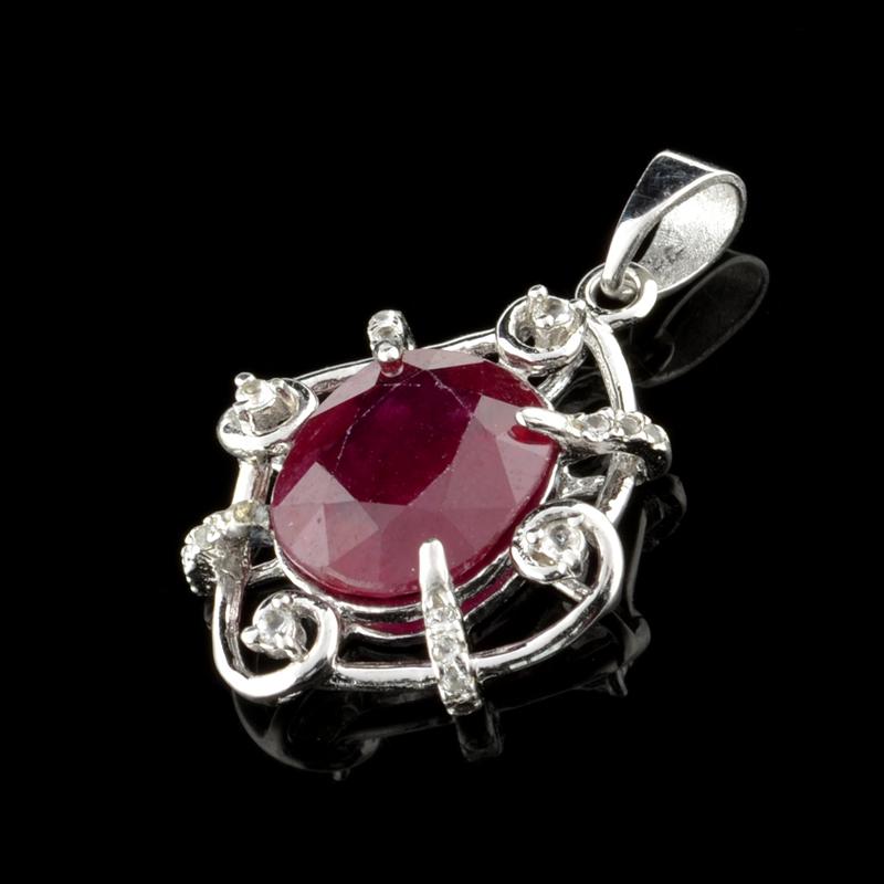 APP: 1.2k Fine Jewelry 5.28CT Ruby And Colorless Topaz: Gov. File: H-05537 Fine Jewelry 5.28CT Ruby And Colorless Topaz Platinum Over Sterling Silver Pendant Retail Replacement Value: $1.2K Asset Type: Sterling Silver Pendant Shipping: $19.95