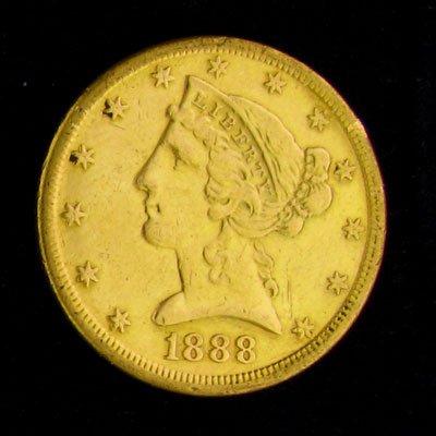 1888-S $5 U.S. Liberty Head Type Gold Coin-Investme