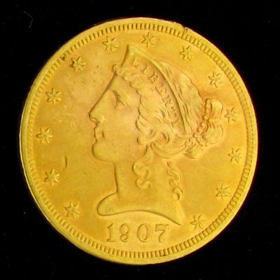 1907-D $5 U.S. Liberty Head Type Gold Coin-Investm