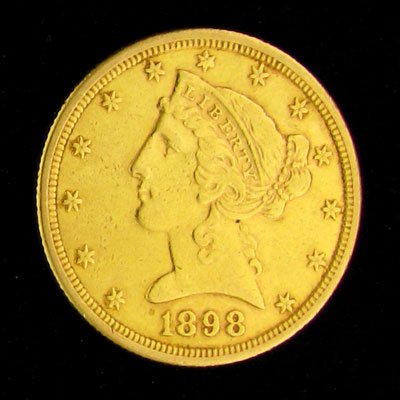 1898-S $5 U.S. Liberty Head Type Gold Coin-Investm