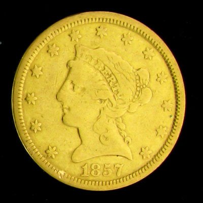 1857 $2.5 U.S. Liberty Head Type Gold Coin-Investm