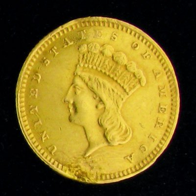 1874 $1 U.S. Indian Head Type Gold Coin-Investment P