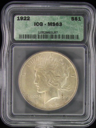 1922 U.S. Peace Silver Dollar Coin-Investment Poten