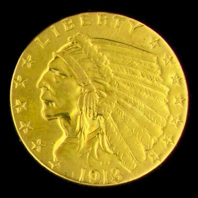 1913 $2.5 U.S. Indian Head Type Gold Coin-Investment