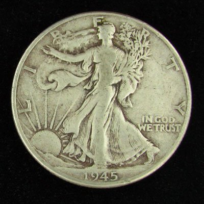 1945 U.S. Walking Liberty Half Dollar Coin-Investmen