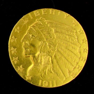 1911 $5 U.S. Indian Head Type Gold Coin-Investment