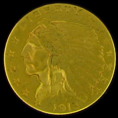 1913 $2.5 U.S. Indian Head Type Gold Coin-Investme