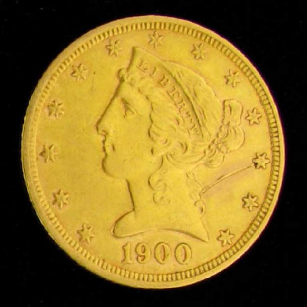 1900 $5 U.S. Liberty Head Type Gold Coin-Investmen