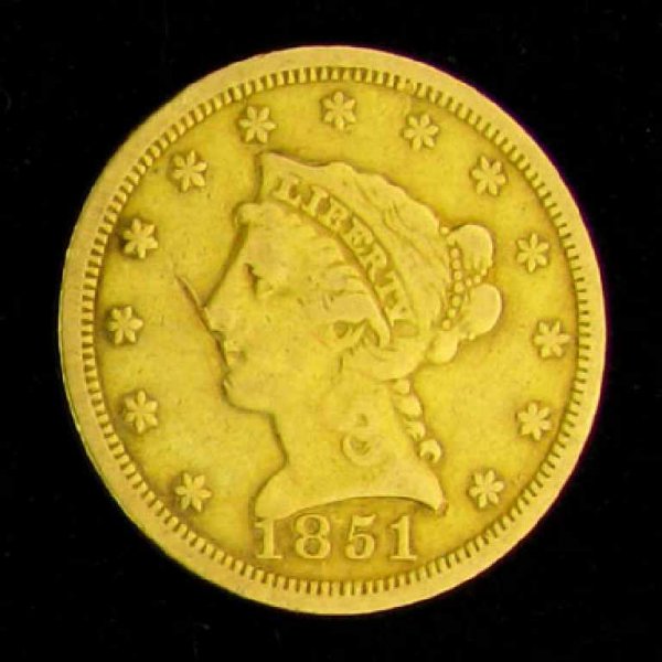 1851 $2.5 U.S. Liberty Head Type Gold Coin-Investm
