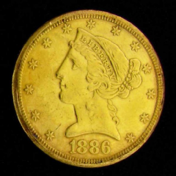 1886-S $5 U.S. Liberty Head Type Gold Coin-Investm
