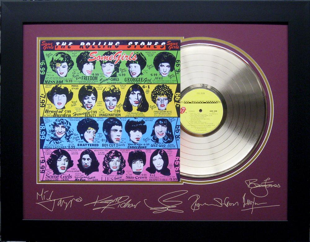 *Rare The Rolling Stones Some Girls Album Cover and: Gov. File: M-23835 *Rare The Rolling Stones Some Girls Album Cover and Gold Record Museum Framed Collage - Plate Signed Asset Type: CollectableShipping: $39.95. Item may be pick up only, or require ad