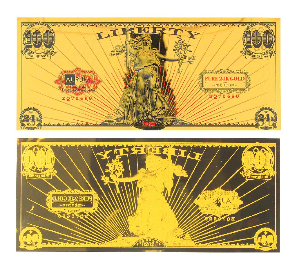 2020 1/10 Gram Aurum Liberty Excellent 24K Gold Note -: Gov. File: C-81910 2020 1/10 Gram Aurum Liberty Excellent 24K Gold Note - Great Investment - Asset Type: Paper Money Shipping: $9.95