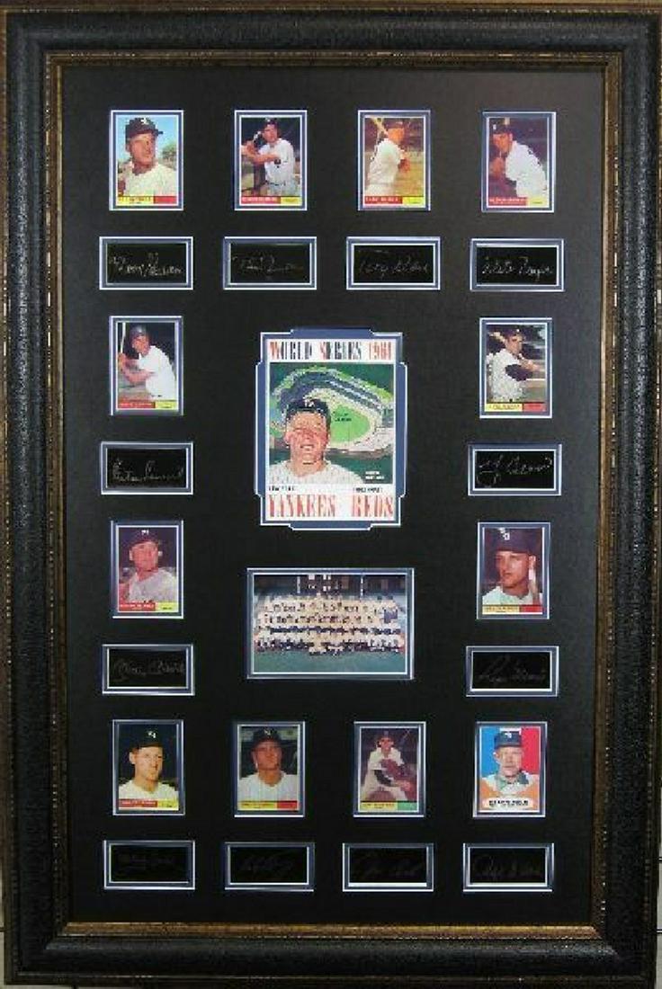 *Rare 1961 Yankees Vs. Reds World Series Museum Framed: Gov. File: M-18660 *Rare 1961 Yankees Vs. Reds World Series Museum Framed Collage - Plate Signed Asset Type: CollectableShipping: $39.95. Item may be pick up only, or require additional shipping charg