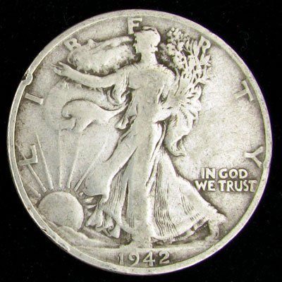 1942-S U.S. Walking Liberty Half Dollar Coin-Inves