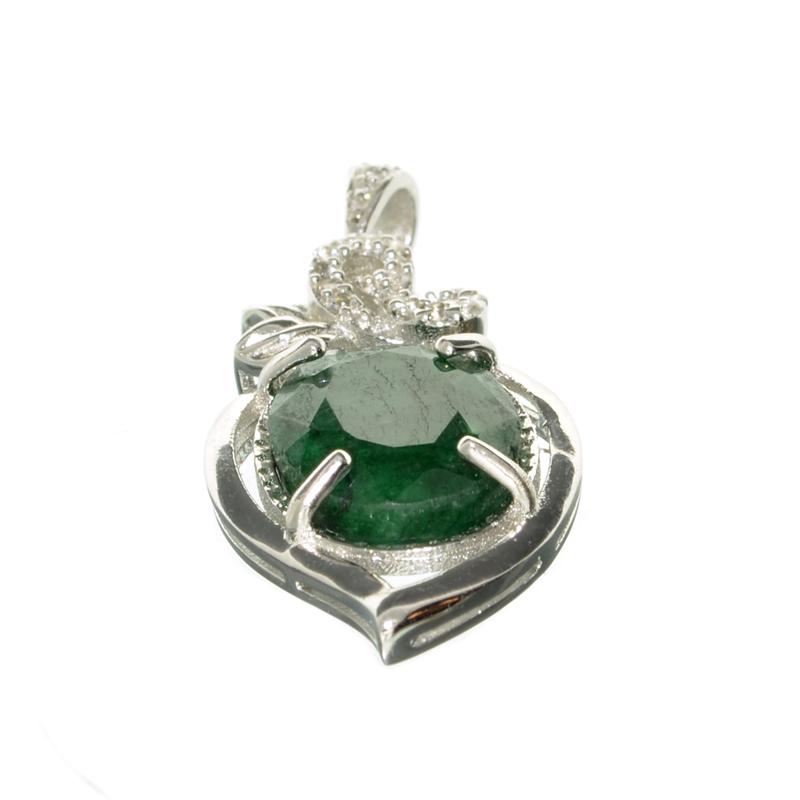 APP: 0.6k Fine Jewelry 8.00CT Oval Cut Green: Gov. File: H-16883 Fine Jewelry 8.00CT Oval Cut Green Beryl/White Sapphire And Sterling Silver Pendant Retail Replacement Value: $0.6K Asset Type: Sterling Silver Pendant Shipping: $19.95