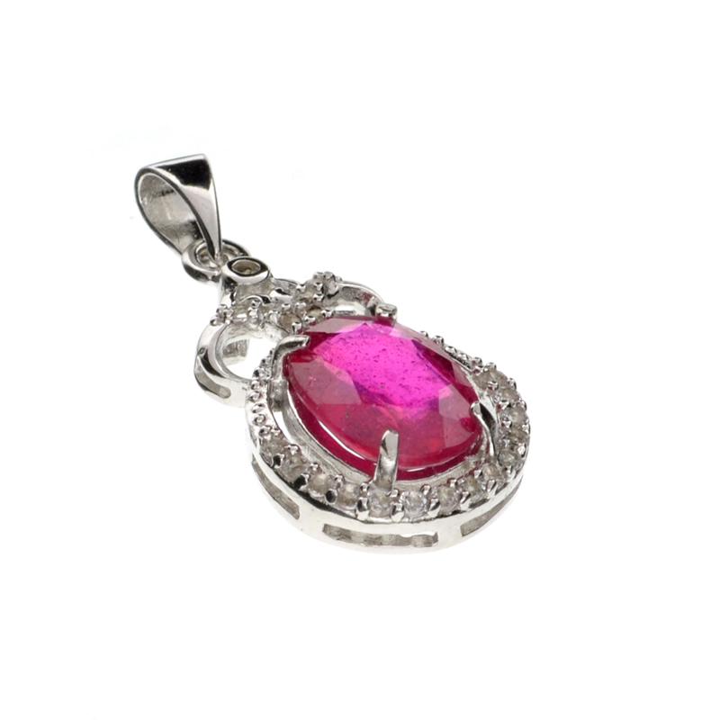 APP: 1.1k Fine Jewelry 3.87CT Ruby And Colorless Topaz: Gov. File: H-05350 Fine Jewelry 3.87CT Ruby And Colorless Topaz Sterling Silver Pendant Retail Replacement Value: $1.1K Asset Type: Sterling Silver Pendant Shipping: $19.95