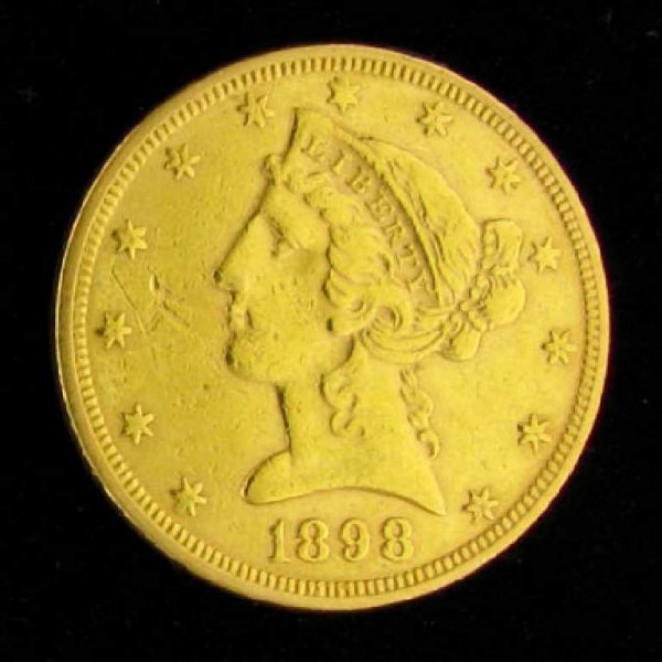 1898 $5 U.S. Liberty Head Type Gold Coin-Investmen